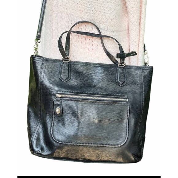 COACH - Poppy Textured Patent Leather Blair Tote Bag - Picture 1 of 11